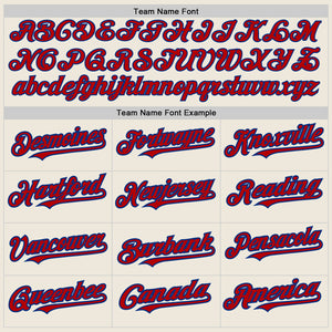 Custom Cream (Royal Red Pinstripe) Red-Royal Authentic Baseball Jersey