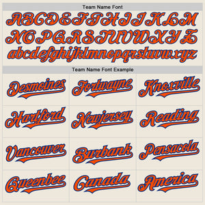 Custom Cream (Royal Orange Pinstripe) Orange-Royal Authentic Baseball Jersey