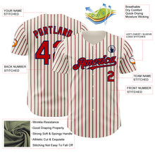 Load image into Gallery viewer, Custom Cream (Navy Red Pinstripe) Red-Navy Authentic Baseball Jersey
