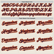 Load image into Gallery viewer, Custom Cream (Navy Orange Pinstripe) Navy-Orange Authentic Baseball Jersey
