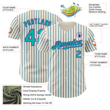 Load image into Gallery viewer, Custom Cream (Purple Aqua Pinstripe) Aqua-Purple Authentic Baseball Jersey
