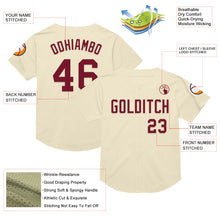 Load image into Gallery viewer, Custom Cream Crimson Mesh Authentic Throwback Baseball Jersey
