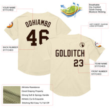 Load image into Gallery viewer, Custom Cream Brown Mesh Authentic Throwback Baseball Jersey
