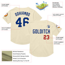 Load image into Gallery viewer, Custom Cream Royal-Red Mesh Authentic Throwback Baseball Jersey
