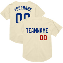 Load image into Gallery viewer, Custom Cream Royal-Red Mesh Authentic Throwback Baseball Jersey
