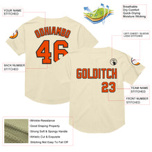 Load image into Gallery viewer, Custom Cream Orange-Black Mesh Authentic Throwback Baseball Jersey
