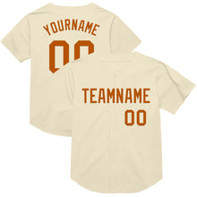 Load image into Gallery viewer, Custom Cream Texas Orange Mesh Authentic Throwback Baseball Jersey
