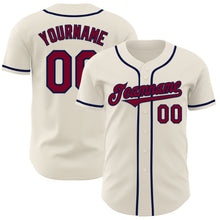 Load image into Gallery viewer, Custom Cream Maroon-Navy Authentic Baseball Jersey
