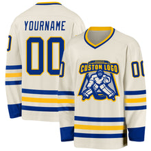 Load image into Gallery viewer, Custom Cream Royal-Gold Hockey Jersey
