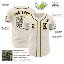 Load image into Gallery viewer, Custom Cream Navy-Gold Authentic Baseball Jersey
