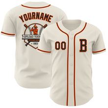 Load image into Gallery viewer, Custom Cream Black-Orange Authentic Baseball Jersey
