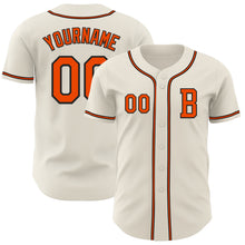 Load image into Gallery viewer, Custom Cream Orange=Black Authentic Baseball Jersey
