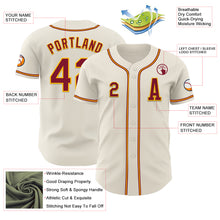 Load image into Gallery viewer, Custom Cream Crimson-Gold Authentic Baseball Jersey
