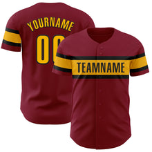 Load image into Gallery viewer, Custom Crimson Gold-Black Authentic Baseball Jersey
