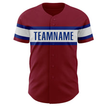 Load image into Gallery viewer, Custom Crimson White-Royal Authentic Baseball Jersey
