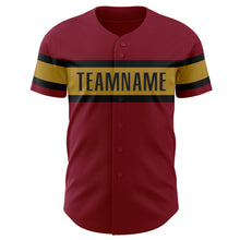 Load image into Gallery viewer, Custom Crimson Old Gold-Black Authentic Baseball Jersey
