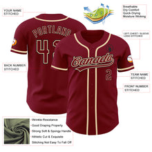 Load image into Gallery viewer, Custom Crimson Cream-Black Authentic Baseball Jersey
