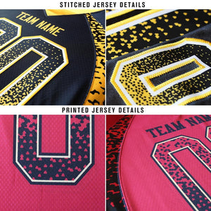 Custom Black Pink-White Mesh Drift Fashion Football Jersey