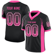 Load image into Gallery viewer, Custom Black Pink-White Mesh Drift Fashion Football Jersey
