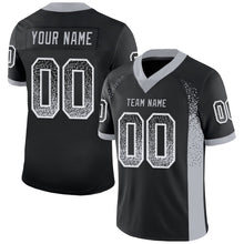 Load image into Gallery viewer, Custom Black Gray-White Mesh Drift Fashion Football Jersey
