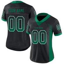 Load image into Gallery viewer, Custom Black Kelly Green-White Mesh Drift Fashion Football Jersey
