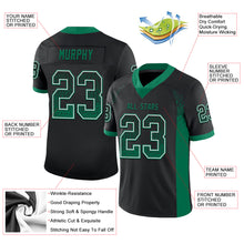 Load image into Gallery viewer, Custom Black Kelly Green-White Mesh Drift Fashion Football Jersey
