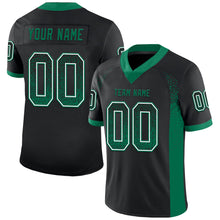 Load image into Gallery viewer, Custom Black Kelly Green-White Mesh Drift Fashion Football Jersey
