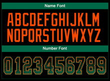 Load image into Gallery viewer, Custom Black Kelly Green-Orange Mesh Drift Fashion Football Jersey
