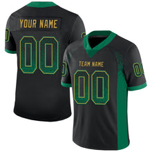 Load image into Gallery viewer, Custom Black Kelly Green-Old Gold Mesh Drift Fashion Football Jersey
