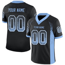 Load image into Gallery viewer, Custom Black Light Blue-White Mesh Drift Fashion Football Jersey
