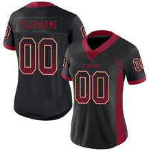 Load image into Gallery viewer, Custom Black Crimson-Cream Mesh Drift Fashion Football Jersey
