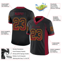 Load image into Gallery viewer, Custom Black Crimson-Yellow Mesh Drift Fashion Football Jersey
