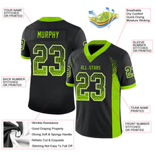 Load image into Gallery viewer, Custom Black Neon Green-White Mesh Drift Fashion Football Jersey
