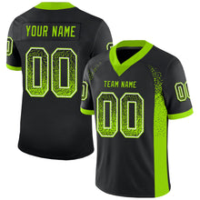 Load image into Gallery viewer, Custom Black Neon Green-White Mesh Drift Fashion Football Jersey
