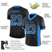 Load image into Gallery viewer, Custom Black Powder Blue-White Mesh Drift Fashion Football Jersey
