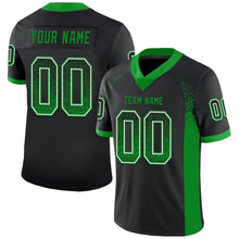 Load image into Gallery viewer, Custom Black Grass Green-White Mesh Drift Fashion Football Jersey
