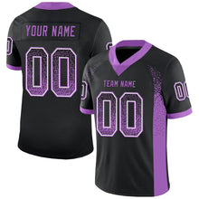 Load image into Gallery viewer, Custom Black Medium Purple-White Mesh Drift Fashion Football Jersey
