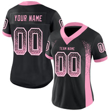 Load image into Gallery viewer, Custom Black Light Pink-White Mesh Drift Fashion Football Jersey
