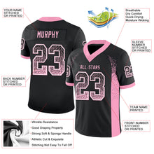 Load image into Gallery viewer, Custom Black Light Pink-White Mesh Drift Fashion Football Jersey
