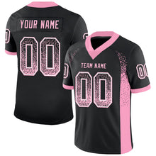 Load image into Gallery viewer, Custom Black Light Pink-White Mesh Drift Fashion Football Jersey
