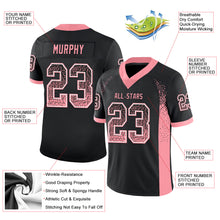 Load image into Gallery viewer, Custom Black Medium Pink-White Mesh Drift Fashion Football Jersey
