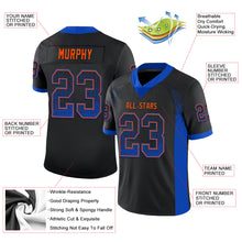 Load image into Gallery viewer, Custom Black Thunder Blue-Orange Mesh Drift Fashion Football Jersey
