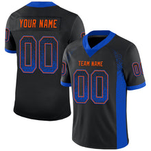 Load image into Gallery viewer, Custom Black Thunder Blue-Orange Mesh Drift Fashion Football Jersey
