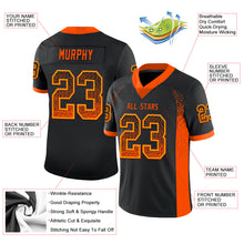 Load image into Gallery viewer, Custom Black Orange-Yellow Mesh Drift Fashion Football Jersey
