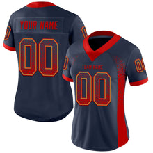 Load image into Gallery viewer, Custom Navy Red-Old Gold Mesh Drift Fashion Football Jersey
