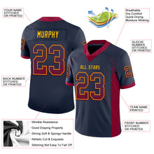 Load image into Gallery viewer, Custom Navy Maroon-Gold Mesh Drift Fashion Football Jersey
