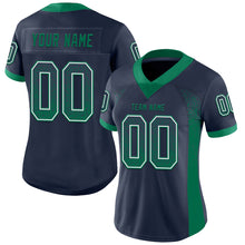 Load image into Gallery viewer, Custom Navy Kelly Green-White Mesh Drift Fashion Football Jersey
