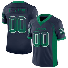 Load image into Gallery viewer, Custom Navy Kelly Green-White Mesh Drift Fashion Football Jersey
