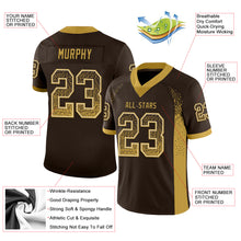 Load image into Gallery viewer, Custom Brown Old Gold-Cream Mesh Drift Fashion Football Jersey
