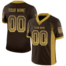 Load image into Gallery viewer, Custom Brown Old Gold-Cream Mesh Drift Fashion Football Jersey
